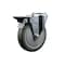 Service Caster 5'' Gray Poly Wheel Swivel Bolt Hole Caster with Posi Lock Brake SCC-BH20S514-PPUB-PLB - alternate 1
